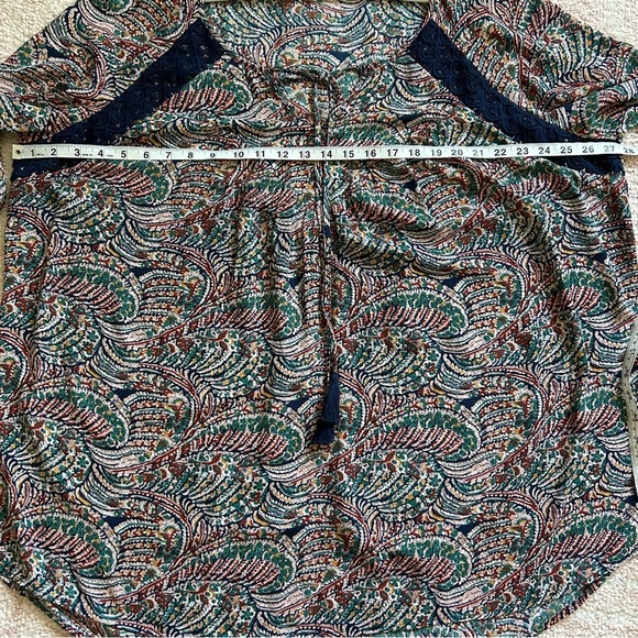 NWT Signature Studio Blouse Fall Abstract Paisley Print Size 3X - Picture 7 of 10